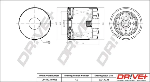 Drive+ - Фільтр оливи (аналог WL7067) DR!VE+ DP1110.11.0006 (фото 1)