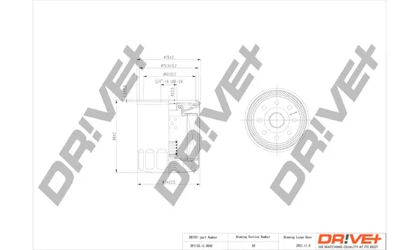 Drive+ - Фільтр оливи (аналог WL7172) DR!VE+ DP1110.11.0040 (фото 1)