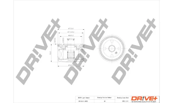 Drive+ - Фільтр оливи (аналог WL7308) DR!VE+ DP1110.11.0072 (фото 1)