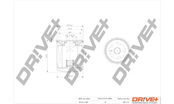 Drive+ - Фільтр оливи (аналог WL7257) DR!VE+ DP1110.11.0073 (фото 1)