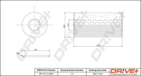 Drive+ - Фільтр оливи (аналог WL7424) DR!VE+ DP1110.11.0092