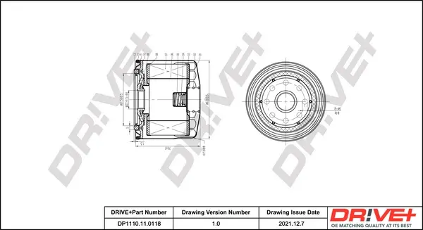 Drive+ - Фільтр оливи (аналог WL7443) DR!VE+ DP1110.11.0118 (фото 1)