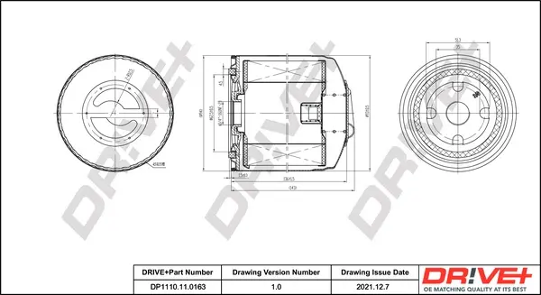Drive+ - Фільтр оливи (аналог WL7448) DR!VE+ DP1110.11.0163 (фото 1)