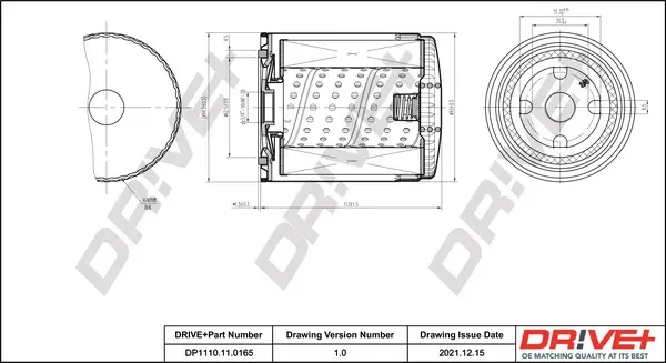 Drive+ - Фільтр оливи (аналог WL7321) DR!VE+ DP1110.11.0165 (фото 1)