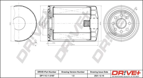 Drive+ - Фільтр оливи (аналог 92097E) DR!VE+ DP1110.11.0167