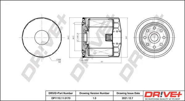 Drive+ - Фільтр оливи (аналог WL7400) DR!VE+ DP1110.11.0170 (фото 1)