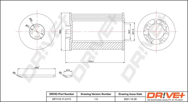 Drive+ - Фільтр оливи (аналог WL7514) DR!VE+ DP1110.11.0173 (фото 1)