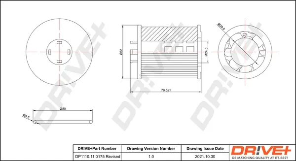 Drive+ - Фільтр оливи (аналог WL7241) DR!VE+ DP1110.11.0175 (фото 1)