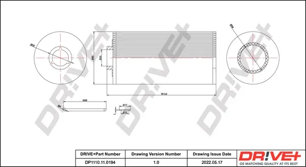 Drive+ Фільтр оливи (аналог WL7234) DR!VE+ DP1110.11.0194 (фото 1)