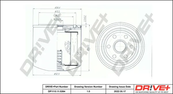 Drive+ - Фільтр оливи (аналог WL7214) DR!VE+ DP1110.11.0264 (фото 1)