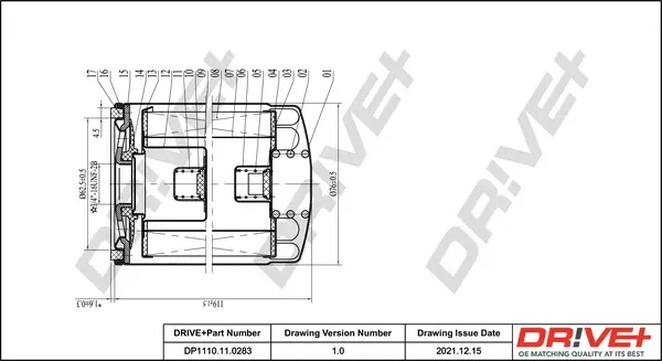 Drive+ - Фільтр оливи (аналог WL7132) DR!VE+ DP1110.11.0283 (фото 1)