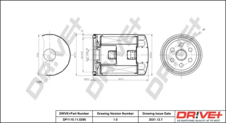 Drive+ Фільтр оливи (аналог WL7287) DR!VE+ DP1110.11.0290