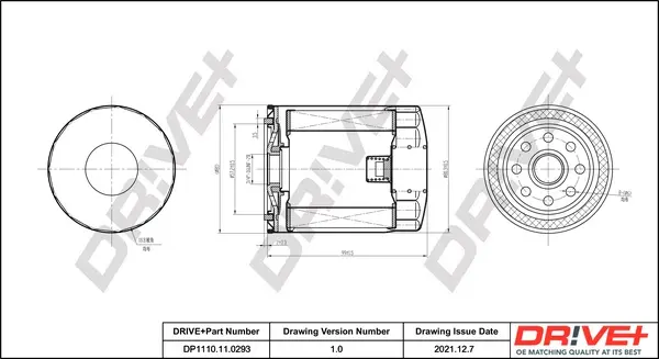 Drive+ Фільтр оливи (аналог WL7145) DR!VE+ DP1110.11.0293 (фото 1)