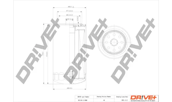 Drive+ Фільтр оливи (аналог WL7421) DR!VE+ DP1110.11.0298 (фото 1)