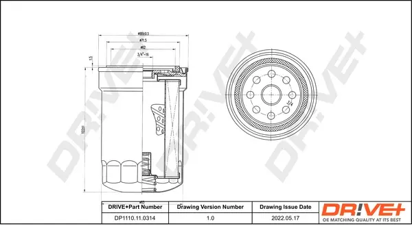 Drive+ Фільтр оливи (аналог WL7426) DR!VE+ DP1110.11.0314 (фото 1)