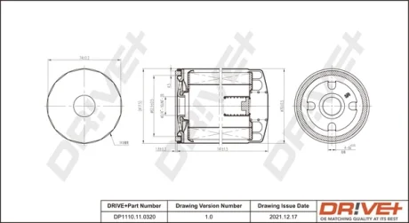 Drive+ Фільтр оливи (аналог 92149E) DR!VE+ DP1110.11.0320