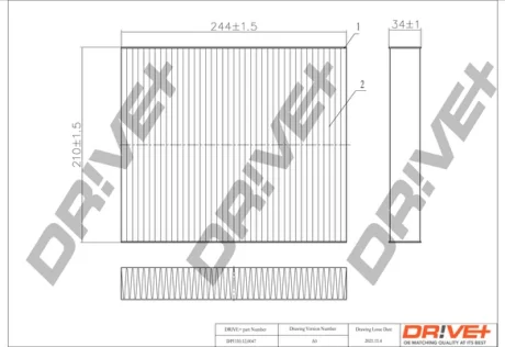 Drive+ - Фільтр салону (аналог WP9164) DR!VE+ DP1110.12.0047