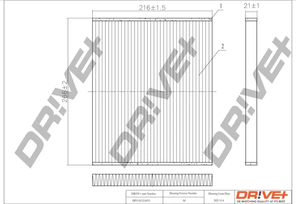 Drive+ Фільтр салону (аналог WP9250) DR!VE+ DP1110.12.0055 (фото 1)