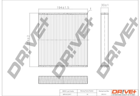 Drive+ - Фільтр салону (аналог WP9290) DR!VE+ DP1110.12.0073