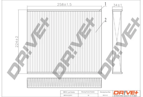 Drive+ - Фільтр салону (аналог WP2086) DR!VE+ DP1110.12.0074