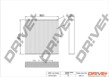 Drive+ - Фільтр салону (аналог WP9314) DR!VE+ DP1110.12.0077