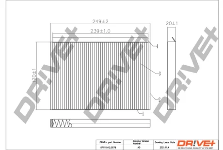 Drive+ - Фільтр салону (аналог WP9324) DR!VE+ DP1110.12.0078