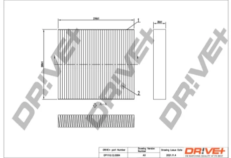 Drive+ - Фільтр салону (аналог WP2110) DR!VE+ DP1110.12.0084