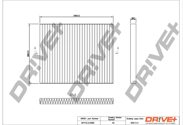 Drive+ - Фільтр салону (аналог WP9322) DR!VE+ DP1110.12.0085 (фото 1)