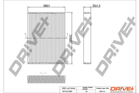 Drive+ - Фільтр салону (аналог WP2100) DR!VE+ DP1110.12.0087