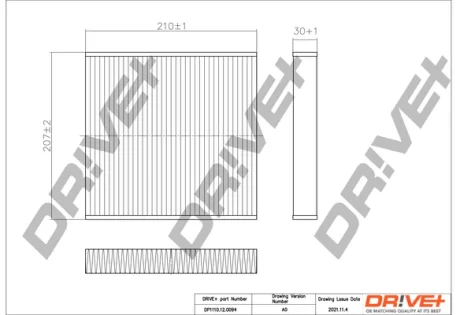 Drive+ - Фільтр салону (аналог WP9106) DR!VE+ DP1110.12.0094