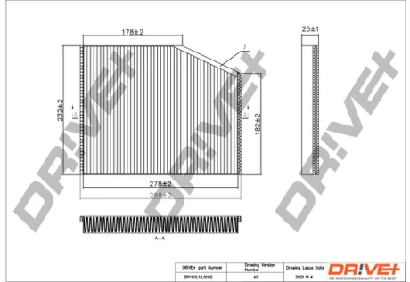 Drive+ - Фільтр салону (аналог WP2118) DR!VE+ DP1110.12.0102