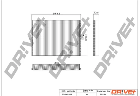 Drive+ - Фільтр салону (аналог WP9294) DR!VE+ DP1110.12.0108
