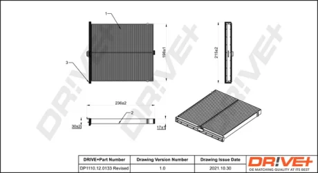 Drive+ Фільтр салону (аналог WP2108) DR!VE+ DP1110.12.0133