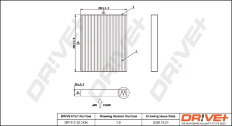 Drive+ Фільтр салону (аналог WP9370) DR!VE+ DP1110.12.0134