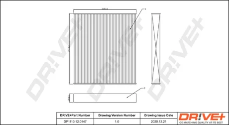 Drive+ Фільтр салону (аналог WP9298) DR!VE+ DP1110.12.0147