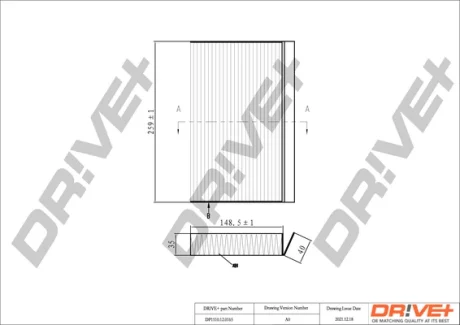 Drive+ - Фільтр салону (аналог WP2037) DR!VE+ DP1110.12.0165