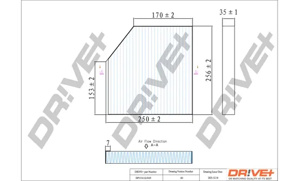 Drive+ Фільтр салону (аналог WP2075) DR!VE+ DP1110.12.0169 (фото 1)