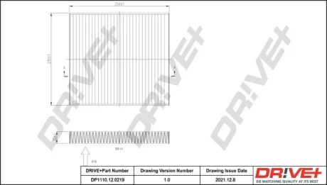 Drive+ - Фільтр салону (аналог WP2089) DR!VE+ DP1110.12.0219