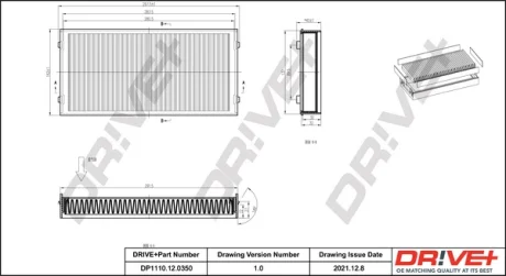Drive+ Фільтр салону (аналог WP9338) DR!VE+ DP1110.12.0350