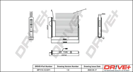 Drive+ Фільтр салону (аналог WP2060) DR!VE+ DP1110.12.0371
