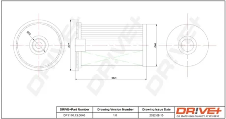 Drive+ - Фільтр палива (аналог WF8315) DR!VE+ DP1110.13.0046