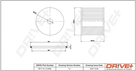 Drive+ - Фільтр палива (аналог WF8256) DR!VE+ DP1110.13.0048