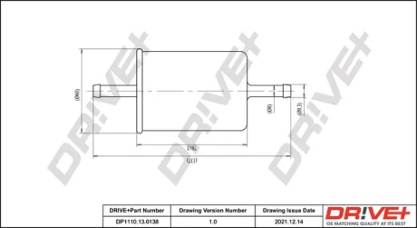Drive+ - Фільтр палива (аналог WF8033) DR!VE+ DP1110.13.0138