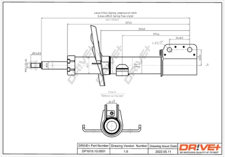 Drive+ Амортизатор (передній) Renault Clio III 05- (GAS) DR!VE+ DP1610.10.0001