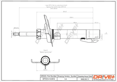 Drive+ Амортизатор (передній) Renault Scenic 03- (Газ) DR!VE+ DP1610.10.0012