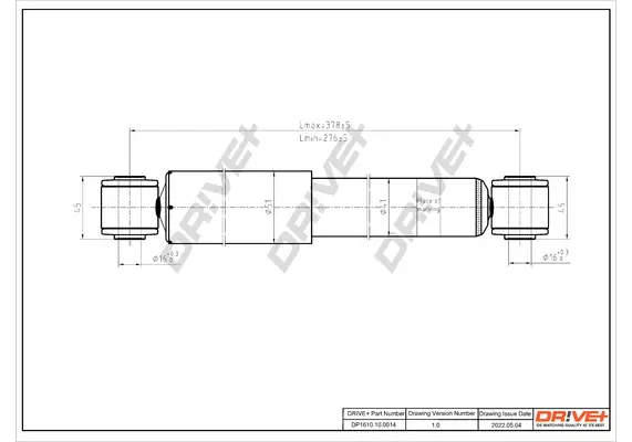 Drive+ Амортизатор (задній) Citroen Berlingo/Peugeot Partner 96-08 (Газ) DR!VE+ DP1610.10.0014 (фото 1)