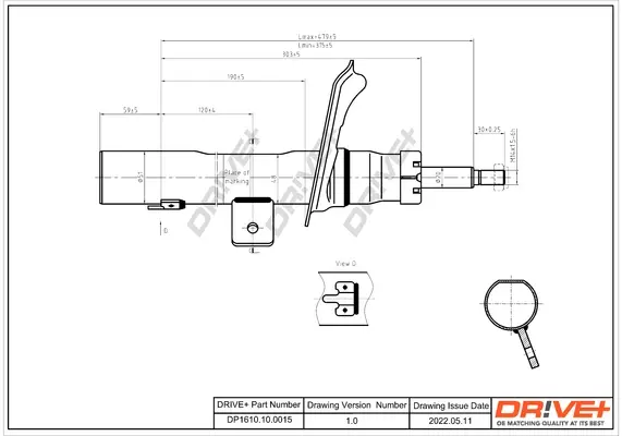 Drive+ Амортизатор (передній) Citroen Berlingo/Peugeot Partner 02- (L) (Газ) DR!VE+ DP1610.10.0015 (фото 1)