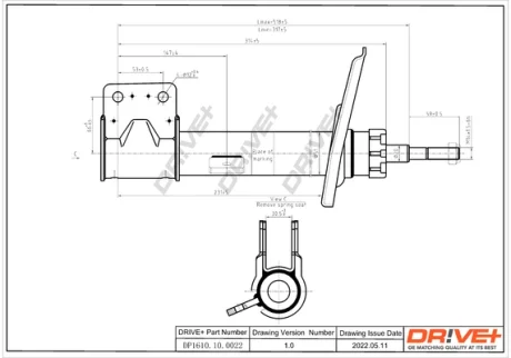 Drive+ Амортизатор (передній) Citroen Berlingo/Peugeot Partner 08- (R) (Газ) DR!VE+ DP1610.10.0022
