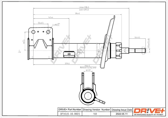 Drive+ Амортизатор (передній) Citroen Berlingo/Peugeot Partner 08- (L) (Газ) DR!VE+ DP1610.10.0024 (фото 1)