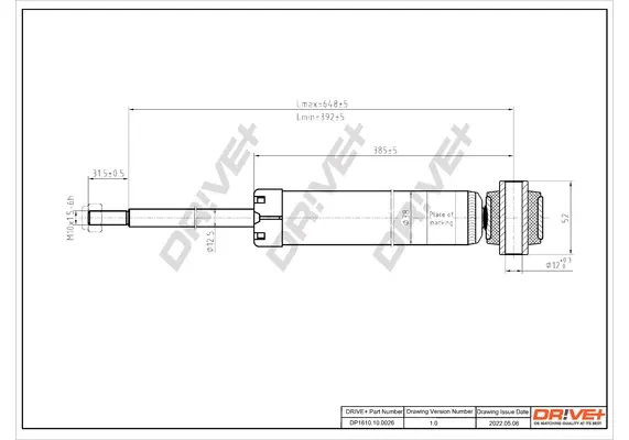 Drive+ Амортизатор (задній) Chevrolet Aveo 11-/ Fiat Punto 05-/ Opel Corsa D 06-14 DR!VE+ DP1610.10.0026 (фото 1)
